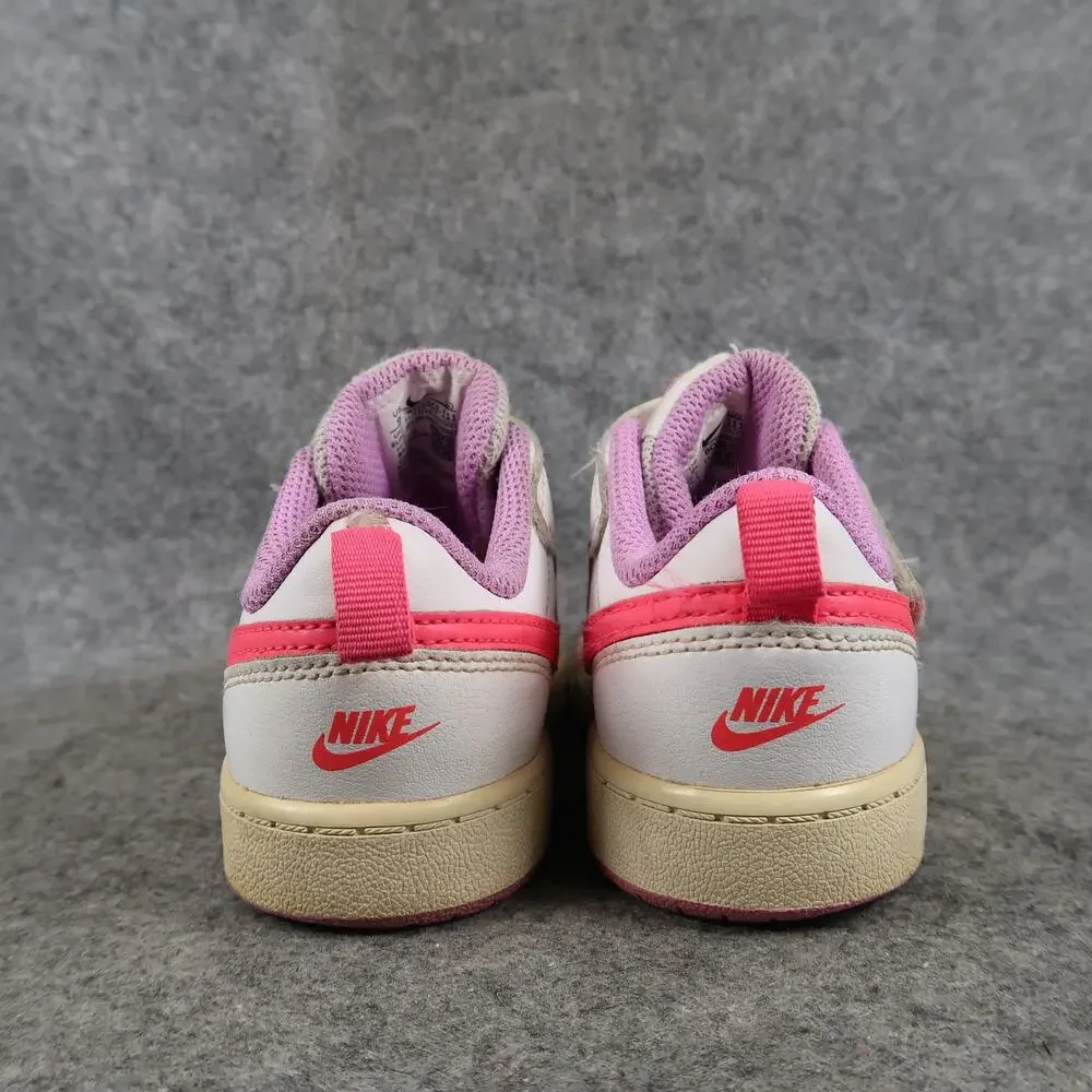 Nike Shoes Kids Toddler 9 Sneakers Court Borough Low Casual Trainer White Pink
